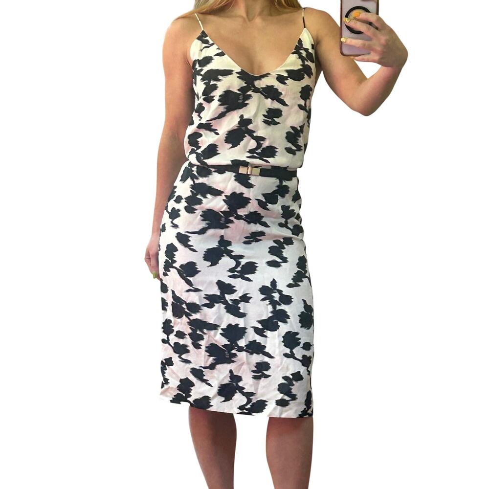 Archival 2014 Balenciaga Abstract Floral Silk Jacquard Slip Dress FR 34 US 2